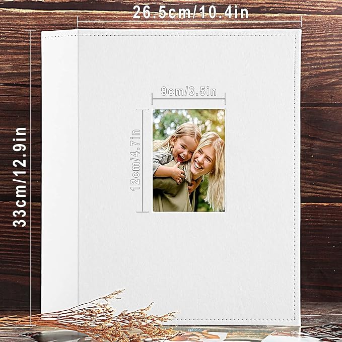 Ywlake Photo Album 4x6 400 Pockets, Leather Photo Albums Holds 400 Vertical Pictures Only White - Image 4