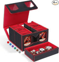 Fabmaker Deck Box Compatible with MTG, Large Capacity Trading Card Storage | Box for Comman-der, 5-in-1 Leather Magnetic Closure Card Box with Token Tray, Card Box Compatible with Magic the Gathering by Fabmaker