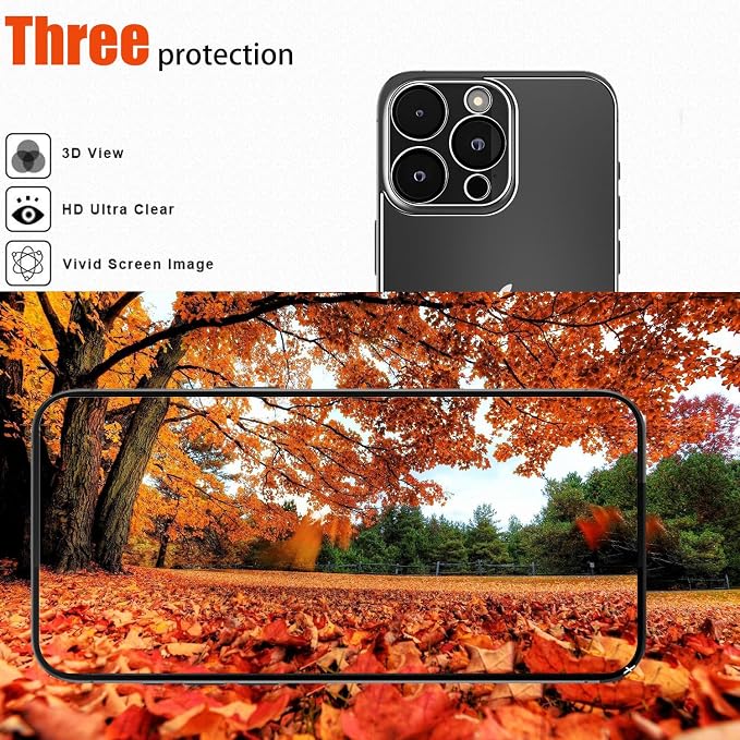 Front and Back Protector for iPhone 15 Pro + Camera Lens Protector | (2+2+2) 9H Hardness, Easy to Install with Alignment Tool,Case Friendly - Image 3
