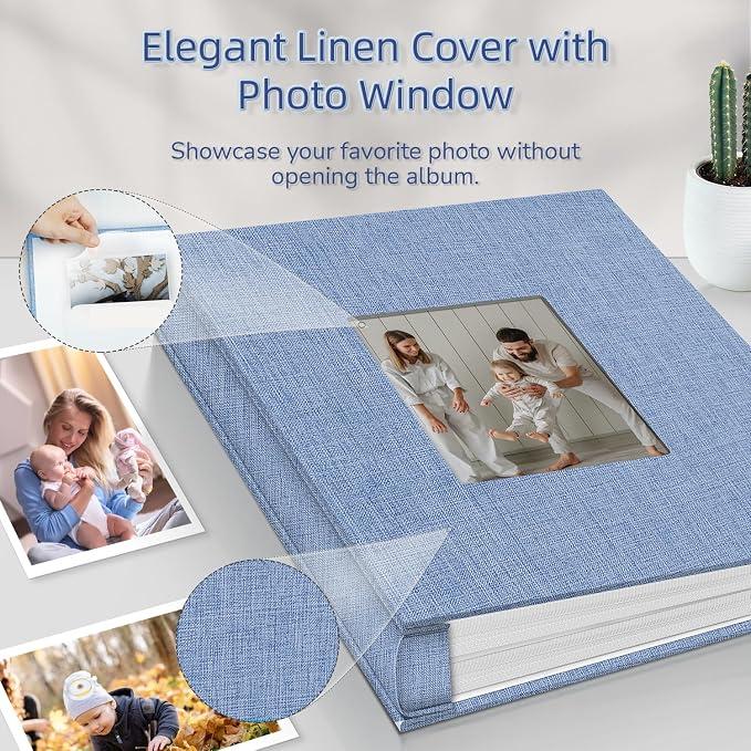 popotop Photo Album 4x6-600 Photos Photo Books with 600 Horizontal and Vertical Pockets,Linen Cover Albums for Family Wedding Anniversary Baby Vacation Pictures - Image 2