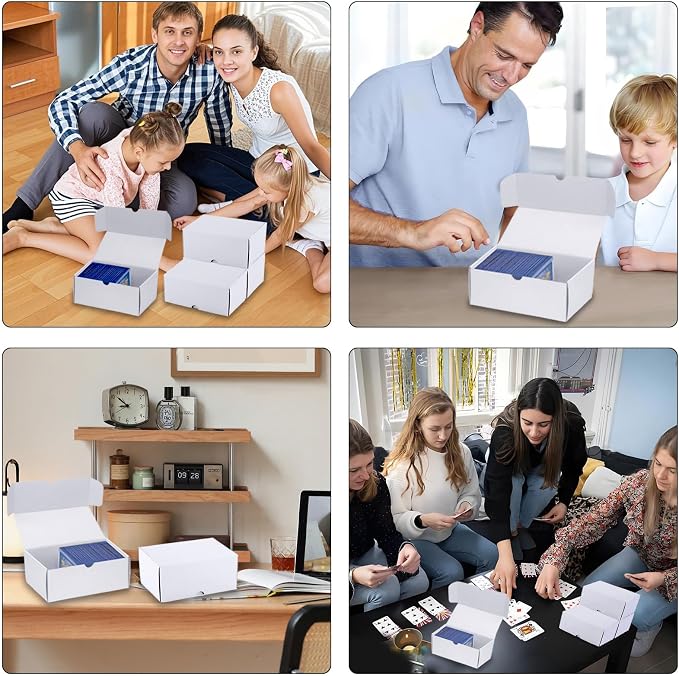 Trading Card Storage Box, 4-Pack 600 Count White Corrugated Cardboard Box | Toploader Trading Card Storage Box, Top Loaders Storage Box for TCG/Magic/Mtg Basketball Card, Collectible Trading Cards - Image 6