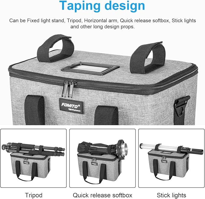 FOMITO Light Carry Bag Camera Case AB-20B Folding Case，35x21x20cm, for Aputure Amaran 100D/S 100X/S 200D/S 200X/S LED Light. - Image 3