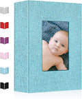 Small Photo Album 4x6,Linen Cover Slide-in Mini Photo Album Book Can Holds 100 4x6 Photos with 50 Black Sheets for Baby Family Pictures Artwork or Postcards Storage (Denim Blue) by EJBLFEPremiumPhotoAlbums