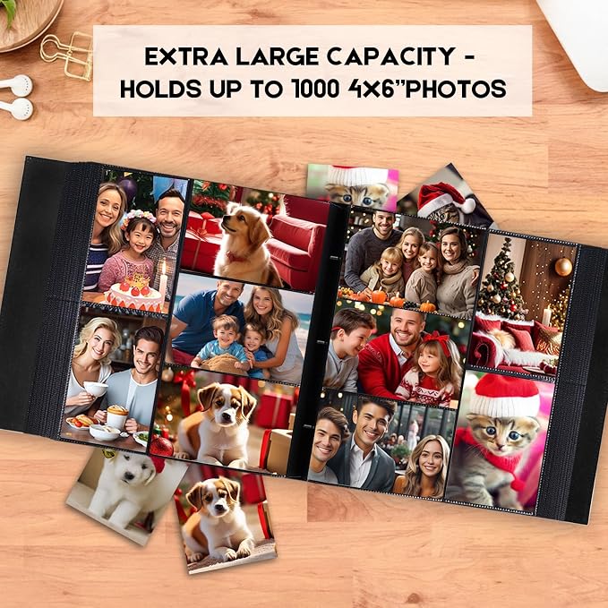 Extra Large Capacity 4x6 Photo Album, Holds 1000 Photos, Beige | Linen Hardcover, Horizontal & Vertical 4x6 Pockets, Removable Acid-Free Pages, Front Display Window, Family, Wedding & Travel - Image 2