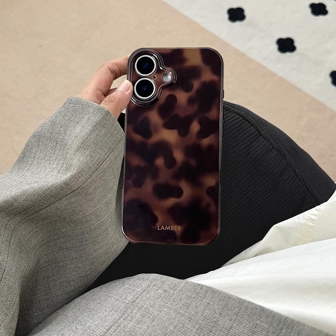 Cute Phone Case for iPhone 16 Plus Case Cheetah Leopard Print | Amber Tortoiseshell Pattern,Full Camera Protective,Slim Shockproof TPU,Aesthetic Girly Glossy Cover for Women Men-Brown - Image 6