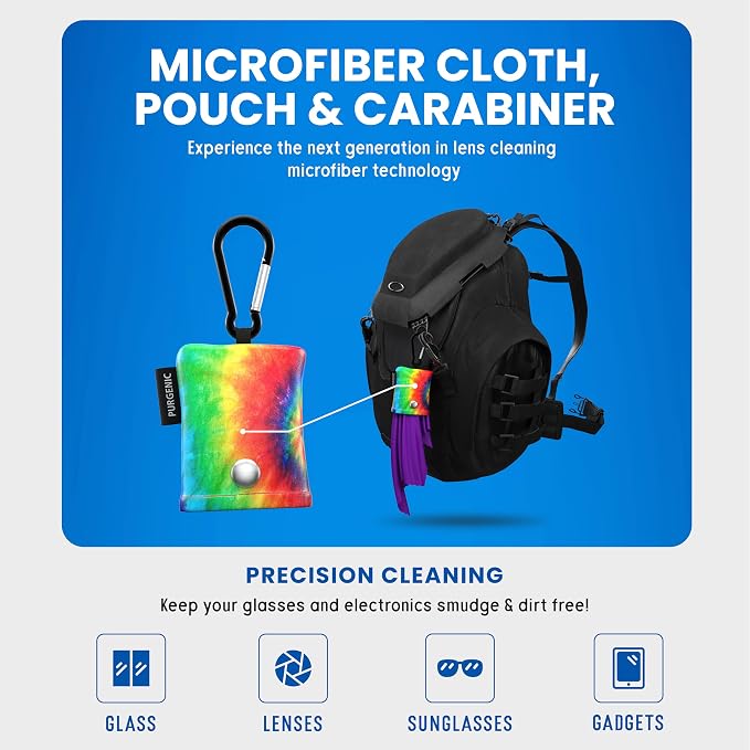 Microfiber Cloth & Glasses Wipes (1 Pack) Lens & Glasses Cleaning Cloth - Eyeglass Cleaner - Camera Lenses & Gadget Delicate Screens - Tie Dye - Image 3