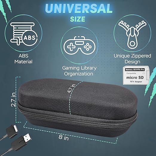 4 in 1 Kit for PS Vita 2000 Slim, PS Vita Case - 1 Pack | Case with Front & Back Protector, Adapter Charger Cable & Micro SD Card - Image 3