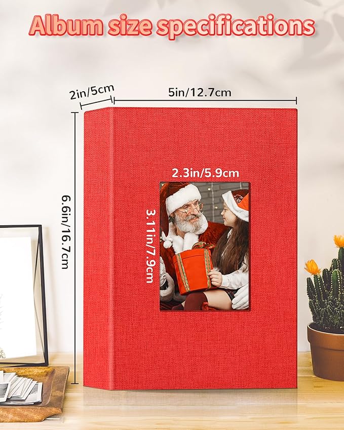 Artfeel Photo Album 4x6 with 100 Pockets,Slip-in Picture Albums,Linen Cover Memory Book with Front Window,White Page Vertical Photo Book for Wedding,Family,Anniversare,Baby,Vacation - Image 3