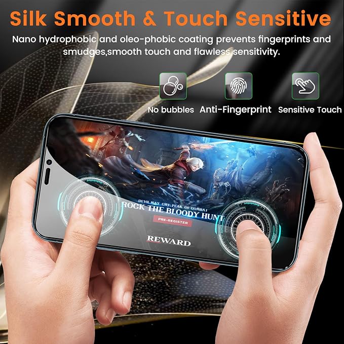 Lesakit 3+3 Pack Privacy Screen Protector for iPhone 12 Pro Max 6.7-Inch with 3 Pack Camera Lens Protector, Anti Spy Tempered Glass Film 9H Hardness Bubble Free Case Friendly - Image 7