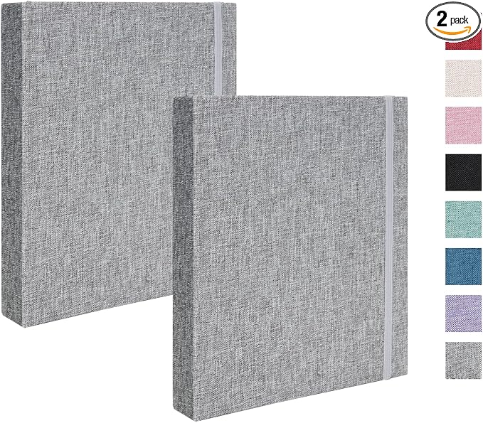 Mini Photo Album for Fujifilm Instax Mini Polaroid Snap, Pack of 2 Linen Picture Book 2x3, Each Small Album Holds 208 Photos Grey by CHERRICH