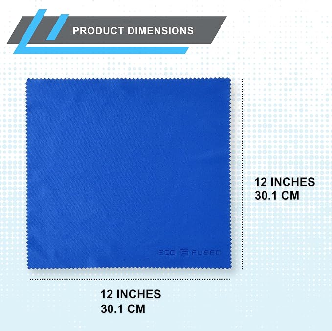 Eco-Fused XL Microfiber Cleaning Cloths - 5 Pack - 12 x 12 inch (30.5 x 30.5 cm) - Quickly Remove Fingerprints, Dust and Smudges from Tablet, TV and Notebook Screens Without Scratches or Marks - Image 8