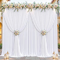 24ftx10ft Wrinkle Free White Backdrop Curtain - 10 Feet Photography Backdrop Drapes, Silky Polyester Back Drop Cloth for Wedding Baby Shower Balloon Arch Background by Unknown