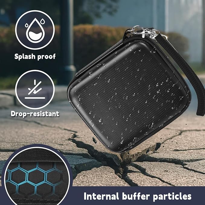 PAIYULE Dual SSD Case for 2 SanDisk Extreme Portable SSDs & Extreme PRO | Elastic Straps Secure Two Drives, Mesh Pocket Organizes Cables, Carabiner Adds Portability, Black, Case Only - Image 4