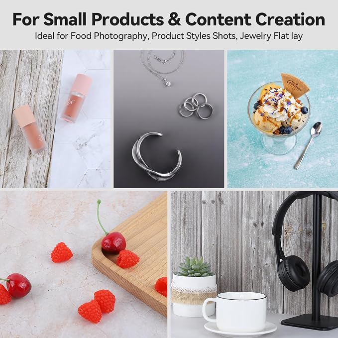Product Photography Backdrops,Double Sided Flat Lay Photoshoot Props | 13PCS 26Patterns Small Photo Backdrop Board for Food Jewelry Cosmetics, ugc Background Board for Content Creators,11.7x16.5'' - Image 3
