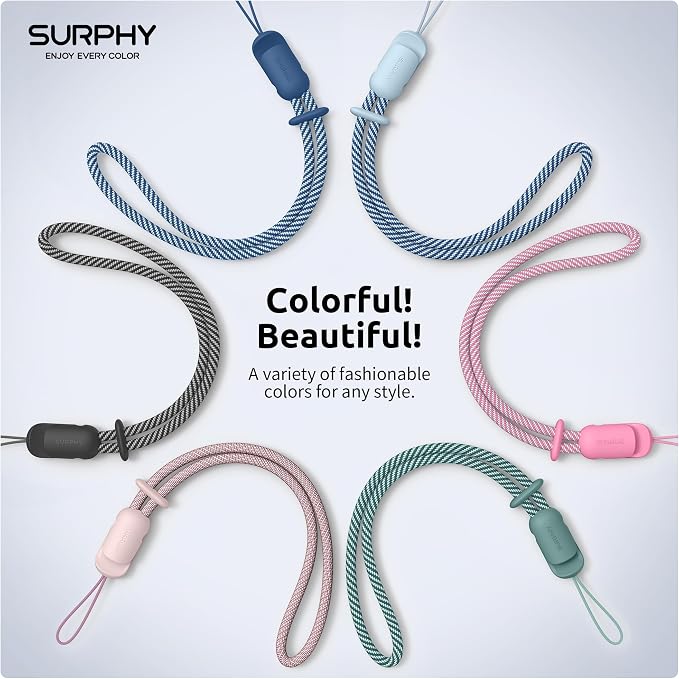 SURPHY 3 Pack Phone Wrist Strap, Phone Lanyard with Cellphone Tether Tab | Phone Strap Charm, Camera Wrist Strap with 2-Color Braided, Phone Wristlet, Wrist Lanyard for Case - Image 6
