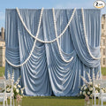 10x10ft Wrinkle Free Dusty Blue Backdrop Curtains for Parties, 2 Panels 5x10ft Silky Polyester Photo Backdrop Drapes Back Drop Cloth for Wedding Birthday Photography Background by CO-AVE