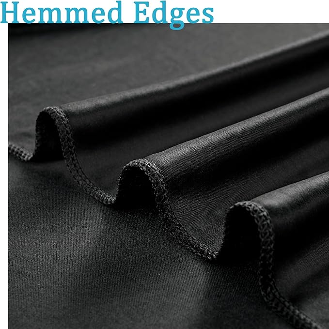 Black Backdrop Curtain for Parties, 10 Panels Wrinkle Free Polyester Photo Backdrop Drapes for Weddings Birthday Anniversary Graduation Stage Photography Background Curtains Bulk, 50 ft x 10 ft - Image 5