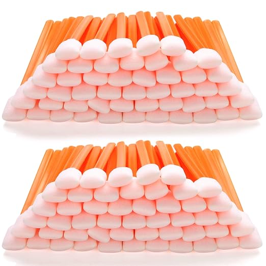 AAwipes Foam Swab Sticks (100 pcs Large Rectangular Foam Tips, 5.25", Orange) Cleanroom Cleaning Swab Sponge Stick for Inkjet Printer, Optical Instruments, Car Detailing by AAWipes