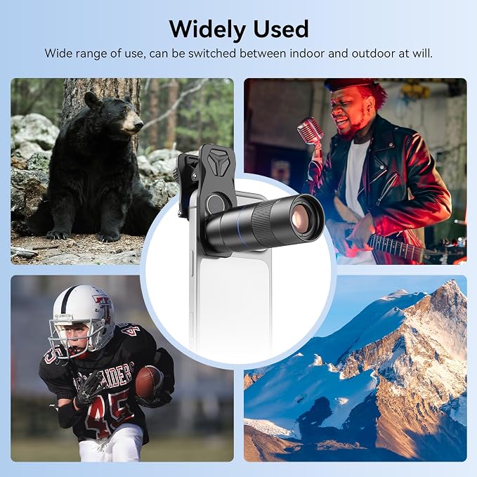 6X Telephoto Lens for Smartphone, HD Phone Camera Lens Kit with Universal Clip, Phone Lens Attachment for iPhone, Samsung and Android Phones, Wildlife, Sports, Concerts and Travel - Image 3