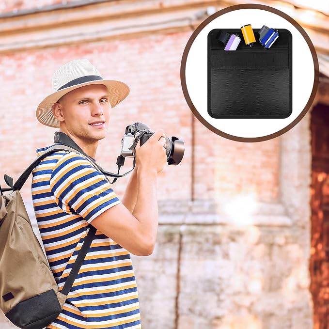 2 Pieces Filmguard Bag Waterproof Storage Carrying Case Xray Proof Bags Film X-Ray Protector Radiation-resistant Bag for Photographers Tourists Travelers, Black(711-12B Medium) - Image 7