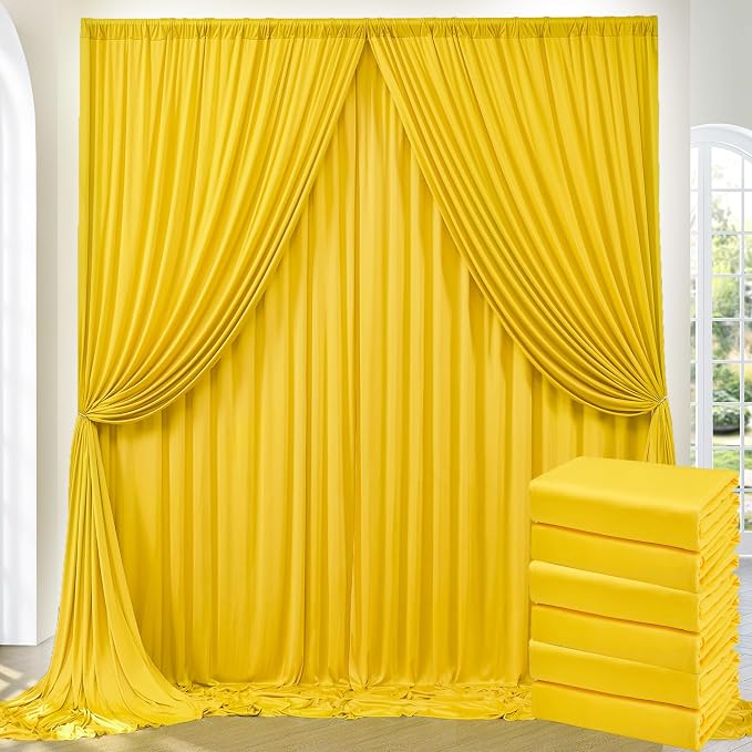 30ft x 10ft Wrinkle Free Yellow Backdrop Curtains for Parties, Thick Polyester Lemon Backdrop Drapes for Birthday Party Wedding Photography Background Baby Shower by ENJOYYOURPARTY