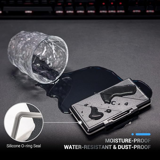 4 Slots CF Card Holder, Water-Resistance Anti-Shock Compact Flash Card Case Storage for Canon 400D 350D 50D 40D 30D 7D Mark II 7D 5DS R 5D Mark IV III II 1D Mark II Nikon D810 D800 - Image 4