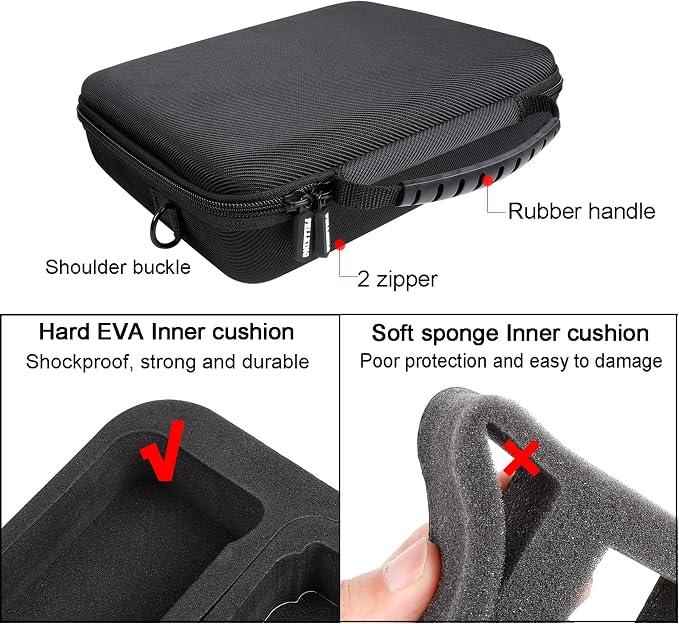 Hard Case for GoPro Hero 13/12/11/10/9/8/7/Mission 1 Pro Action Camera | Accessories Carrying Storage Shoulder Bag With Strap for DJI Osmo Action 6/5 Pro/4/3 Insta360 Ace Pro 2/Go Pro - Image 6