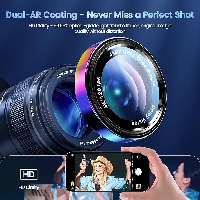 CACOE Camera Lens Protector for iPhone 14/15/16/17 Pro/Pro Max Cover | Anti-Scratch, Drop-Proof, Strong Adhesion, Camera Screen Cover, for iPhone 14-17 Pro/Pro Max, Colorful - Image 2