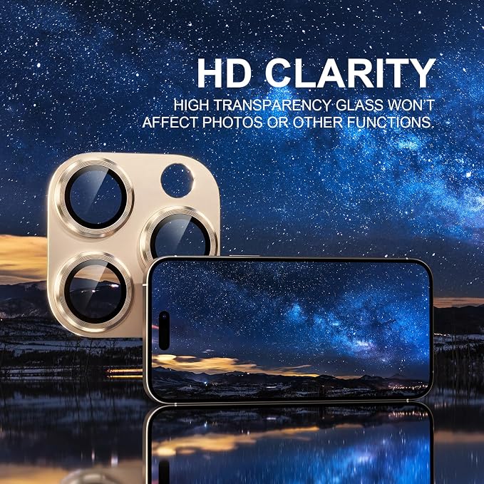 Choiche for iPhone 16 Pro/iPhone 16 Pro Max Camera Lens Protector | Full Camera Cover with 9H Tempered Glass Lens Screen Protector Metal Ring Decoration Accessories (Colorful) - Image 5