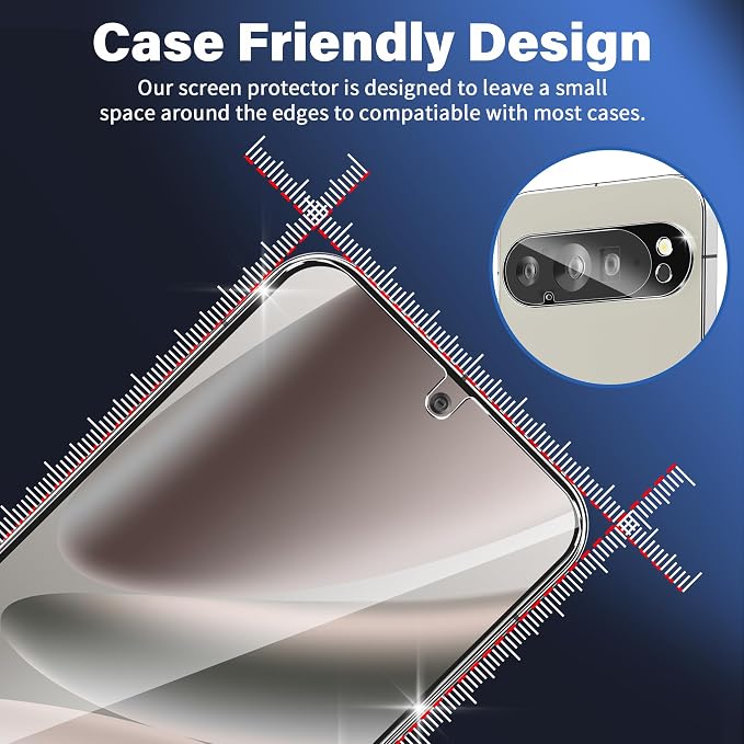 letosan 3 Pack for Google Pixel 10 Pro XL Screen Protector Tempered Glass + 3 Pack Camera Lens Protector, Military Grade Shatterproof, 9H Hardness, Fingerprint Unlock,Case Friendly 6.8 Inch - Image 6
