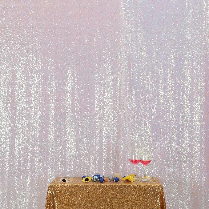 Poise3EHome 5FT x 7FT Iridescent Sequin Photography Backdrop Curtain for Party Decoration - Image 8