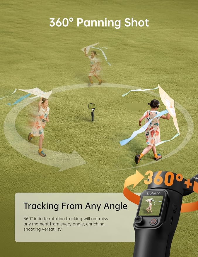 Hohem iSteady V3 Ultra iPhone Gimbal Black, AI Tracker RGB Touch Remote, Extension Rod Tripod Video Stabilizer - Image 6