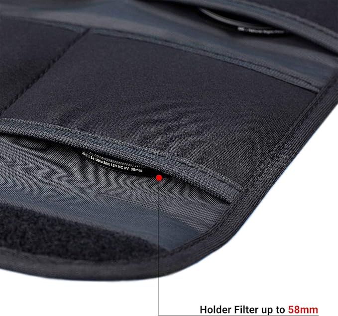 JJC 4 Pockets Filter Case for Round Filter Up to 58mm (37mm 40.5mm 43mm 46mm 49mm 52mm 55mm 58mm), Foldout Lens Filter Pouch with Microfiber Cleaning Cloth, Professional Photography Filter Bag | Foldout Lens Filter Pouch, Professional Photography Filte... - Image 2