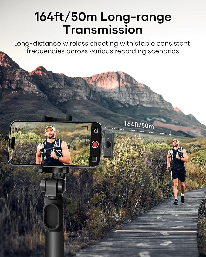 Wireless Lavalier Microphone for iPhone iPad Android With Charging Case 80h Battery Life, Noise Cancellation, 164ft Range Plug-Play Clip On Lapel Mic for Youtube, Video Recording, Vlog, Live Streaming - Image 4