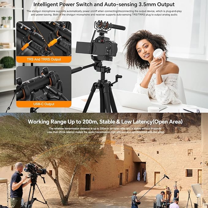 COMICA VM40 Combo Shotgun Microphone for Camera,Smartphone and PC | Super Cardioid Dual-Channel Wireless Mic - Image 7