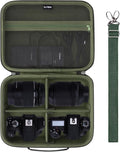 Medium Camera Case Bag for Canon/Sony/Nikon Camera and Multiple Lens Green | Hard Travel Carrying Case Bag for Canon/Sony/Nikon DSLR SLR Mirrorless Camera and Multiple Lens with 3 Dividers by LTGEM