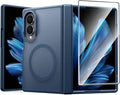 FNTCASE for Samsung Galaxy Z Fold 8 Case, Fit for Magsafe, Hinge Protection | Screen Protector, Translucent Matte Magnetic Back, 18FT Military Grade Drop Proof, Protective Phone Cover, Blue by FNTCASE