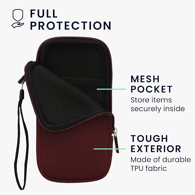kwmobile Universal Phone Pouch Size XXL - 7" - Neoprene Smartphone Pouch with Zip - Water-Repellent Mobile Phone Case - Sleeve in Berry - Image 3