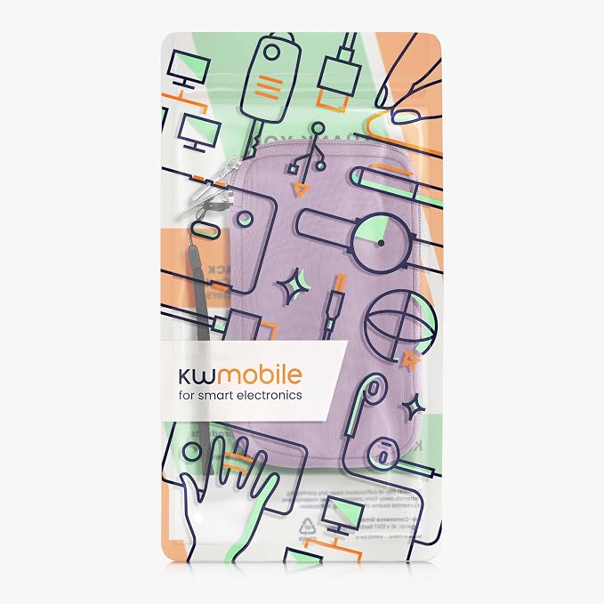 kwmobile Universal Phone Pouch Size M - 5.5" - Neoprene Smartphone Pouch with Zip - Water-Repellent Mobile Phone Case - Sleeve in Lavender - Image 7
