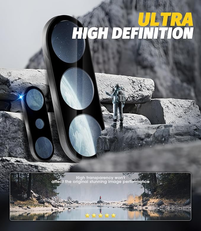 Orzero (3 Pack) Camera Lens Protector Compatible for Samsung Galaxy S26 Ultra, Protector de Cámera Tempered Glass 9H Precise Camera Cutouts Anti-Scratch Does Not Affect Night Shots and Flash - Image 5