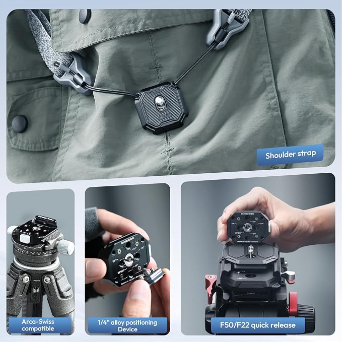 FALCAM F38 Quick Release Kit V2, Quick Release System, Base and Plate with 1/4" and 3/8" Screw Thread for Tripod, Monopod, Stabilizer, Slider - F38B3404 | Quick Release System, Base and Plate with 1/4" and 3/8" Screw Thread for Tripod, Monopod, Stabili... - Image 5
