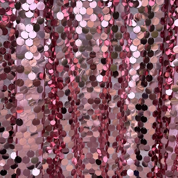 Rose Pink Large Sequin Backdrop, 4x10 Ft, 2 Panels | Large 18mm Sequins , Glitter Payatte Sequin Photobooth Props for Home Decor Accent, Party, Birthday - Image 5
