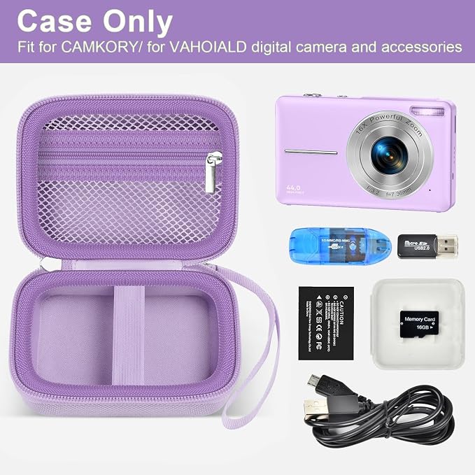 ALKOO Digital Camera Case for CAMKORY, Camera Pouch for KODAK Pixpro -Purple - Image 2
