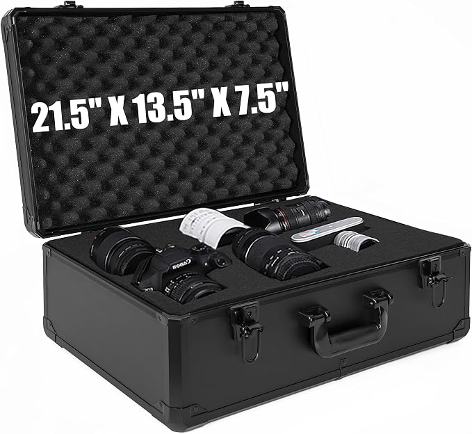 Protective Hard Case 22 X 14 X 8-Inch Shockproof Water-resistant with Customized DIY Foam Insert fit for Camera, Laptops, etc by ITHWIU
