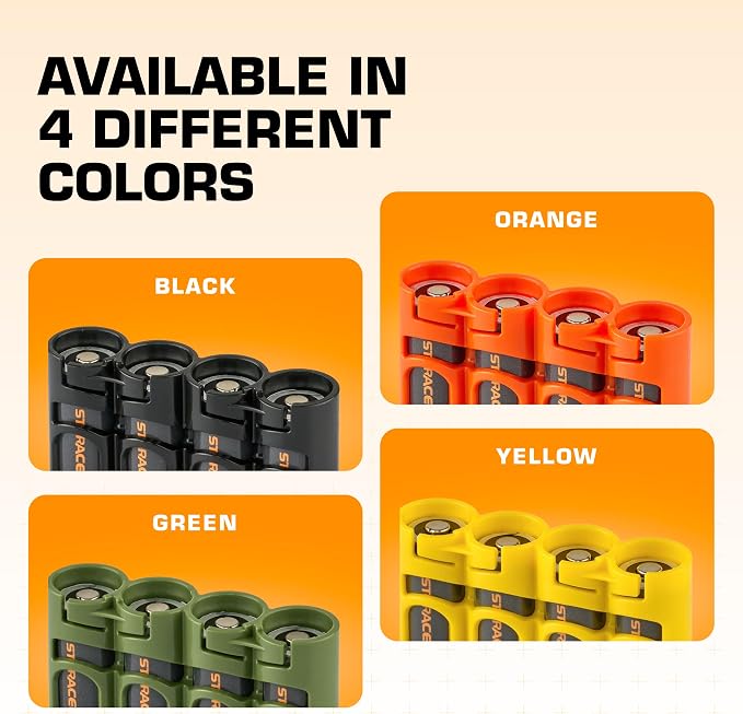 Storacell Slimline CR123 Battery Storage Caddy, Yellow, Holds 4 Batteries (Not Included) - Image 5