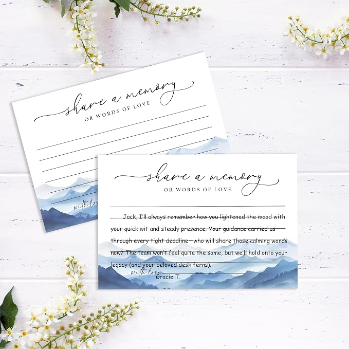 Share A Memory Card for Celebration Of Life - 50 Pcs Memorial Cards, Memory Box for Graduation Wedding, Funeral Keepsake for Celebration Of Life Decorations -A05 - Image 5