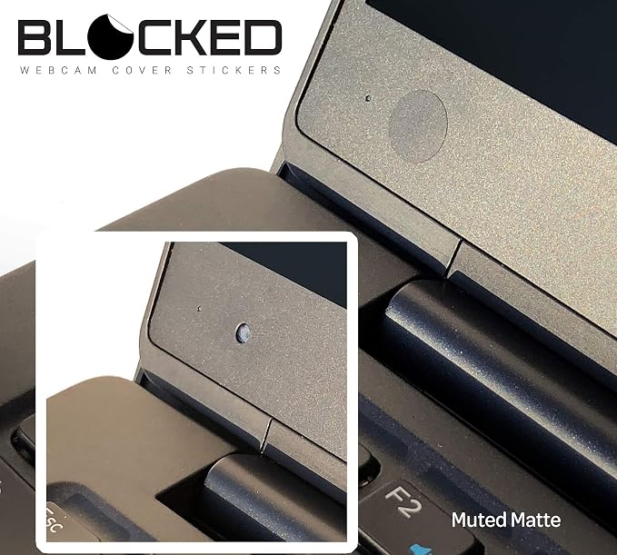 BLOCKED Original Vinyl Webcam Cover Stickers | Restickable & Stackable Privacy Covers | for All Camera-endable Devices | 3-Sizes | 57 Black (Muted Matte) - Image 3