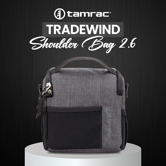 Tamrac Tradewind 2.6 Camera Bag for Photographers, Camera Case for Photography Accessories, Compact Camera Shoulder Bag for DSLR and Mirrorless Cameras, Crossbody Camera Bag for Women Men – Dark Grey - Image 2