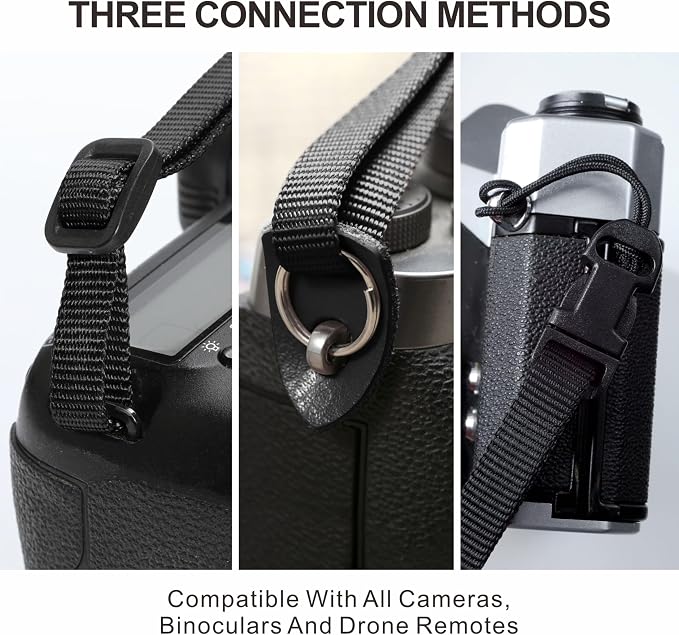 Padwa Lifestyle Camera Strap - 2" Full Grain Leather Ends Camera Straps for Photographers, Vintage Red Embroidered Cotton Weave Soft Suede Fabric Padded Strap Quick Release fits All Cameras - Image 4