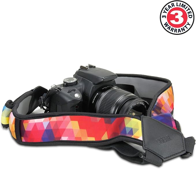 USA Gear DSLR Camera Strap Chest Harness with Quick Release Buckles, Geometric Neoprene Pattern and Accessory Pockets - Compatible with Canon, Nikon, Sony Point and Shoot and Mirrorless Cameras - Image 8